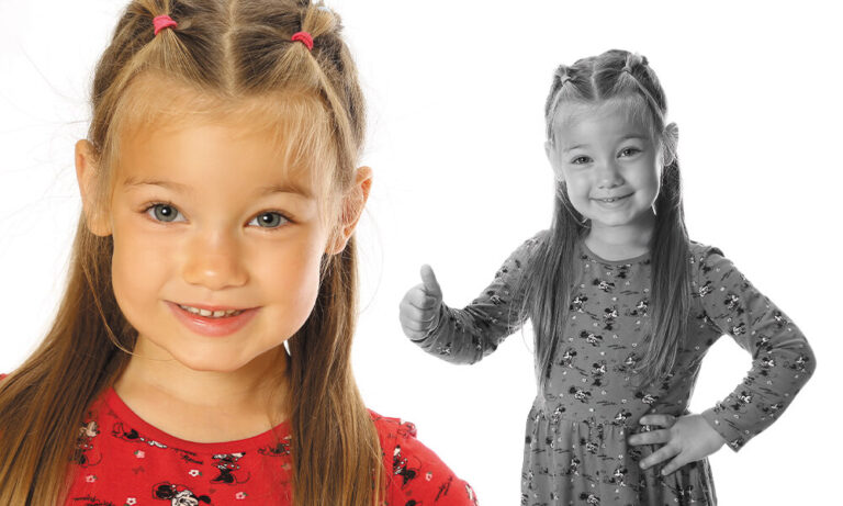 Kindergarten Bild Kind Nahaufnahme und Großaufnahme in schwarz weiß